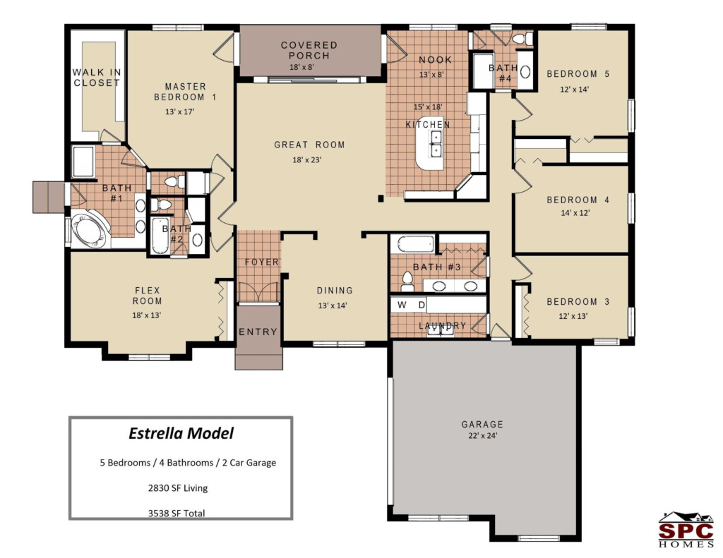 1 Story 4 Bedroom House Floor Plans Floorplans click - 4 Bedroom House Plans With First Floor Master