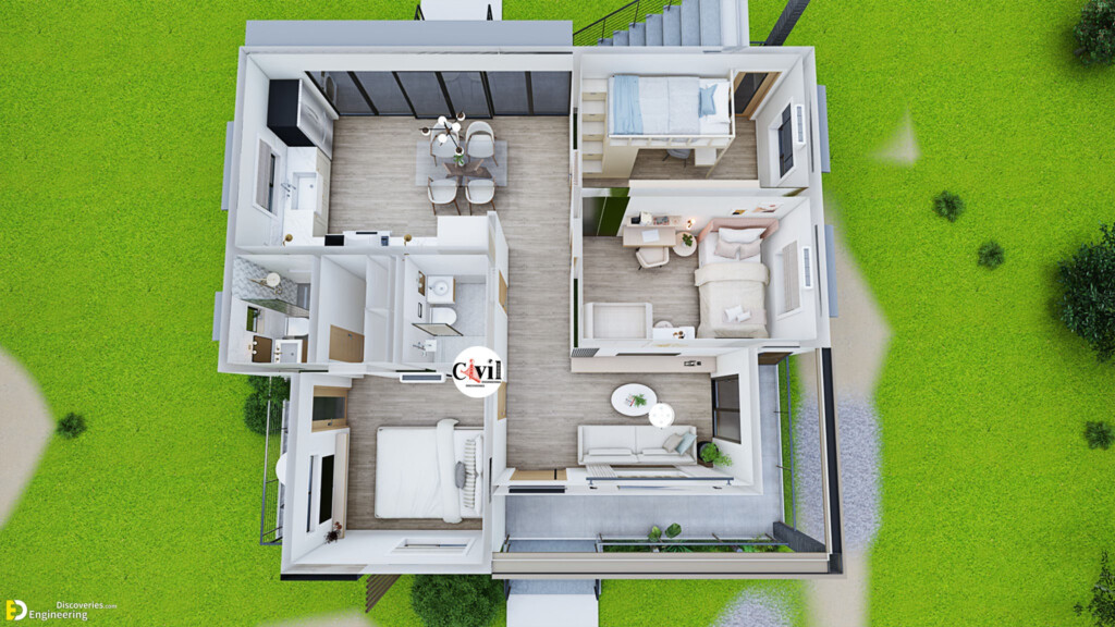 100 SQ M Modern House Design Plans 10 0m X 10 0m With 3 Bedroom  - 100 Sqm House Floor Plan