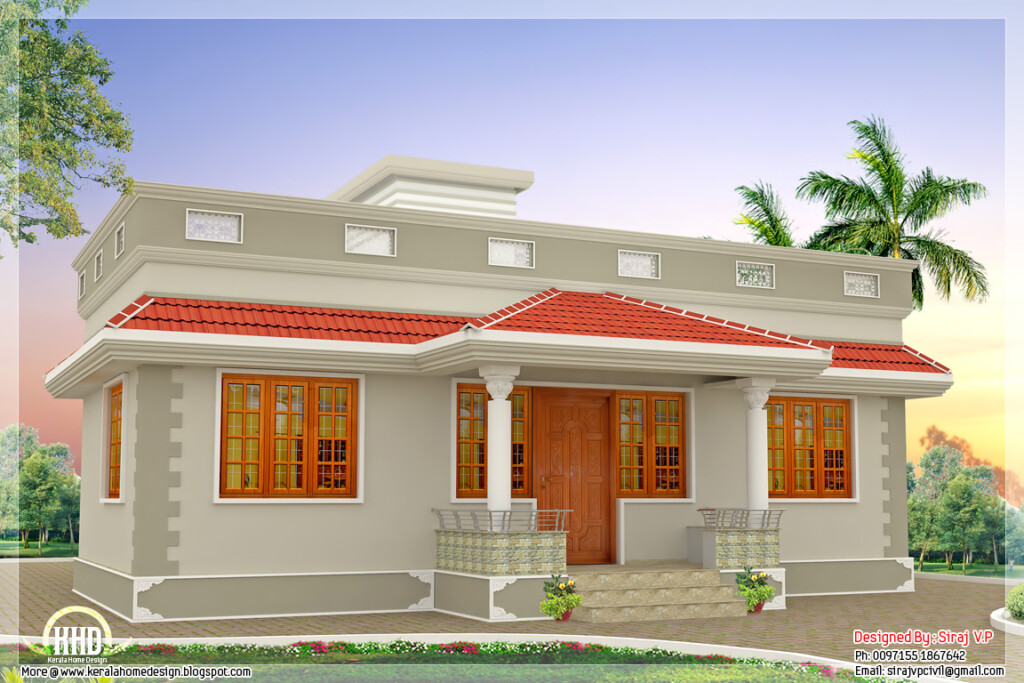 1000 Sq feet Kerala Style Single Floor 3 Bedroom Home Indian House Plans - 3 Bedroom House Plans Indian Style Single Floor