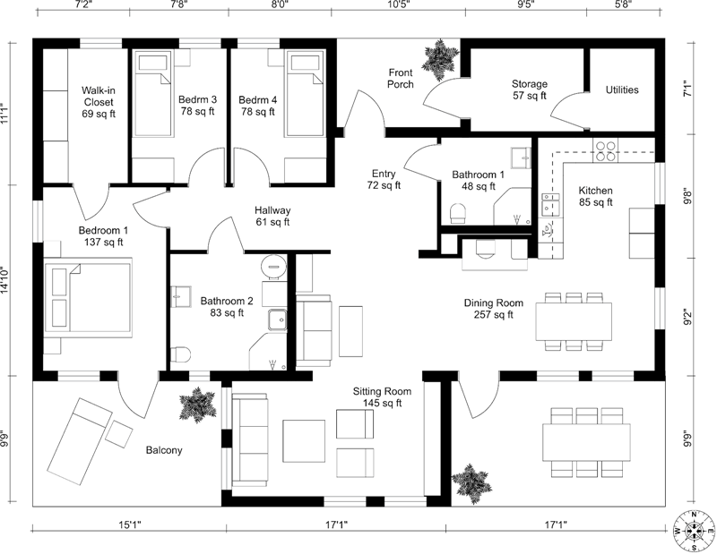 12 Examples Of Floor Plans With Dimensions - How To See Floor Plans Of A House