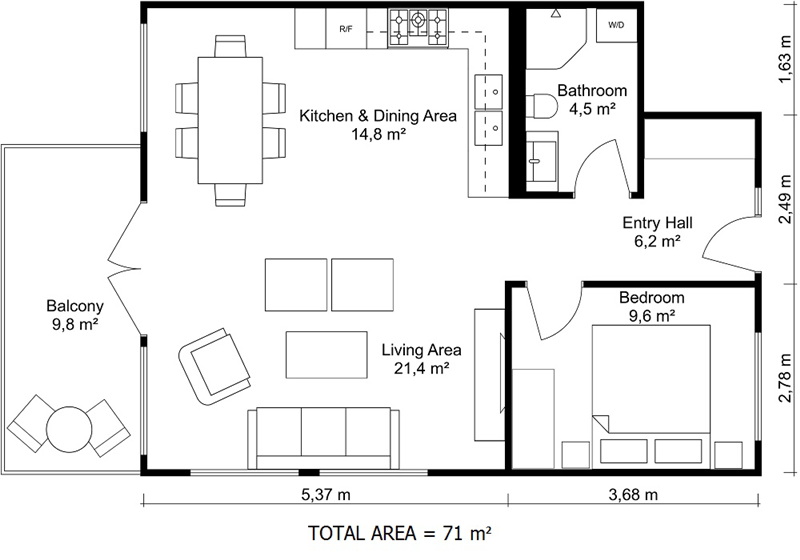 12 Examples Of Floor Plans With Dimensions - Floor Plan Average House Dimensions