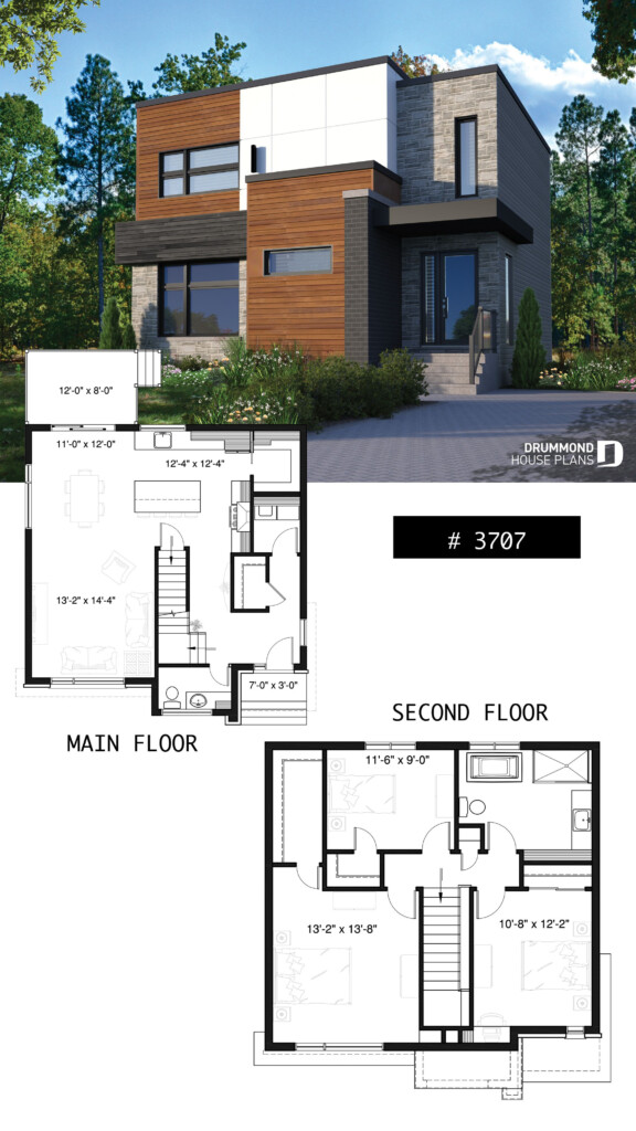 12 Two Storey House Design With Floor Plan With Elevation Pdf In 2020  - 2 Level House Floor Plans