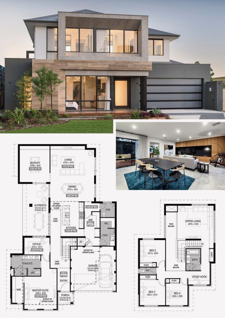 12 Two Storey House Design With Floor Plan With Elevation Pdf In 2020  - 2 Level House Floor Plans