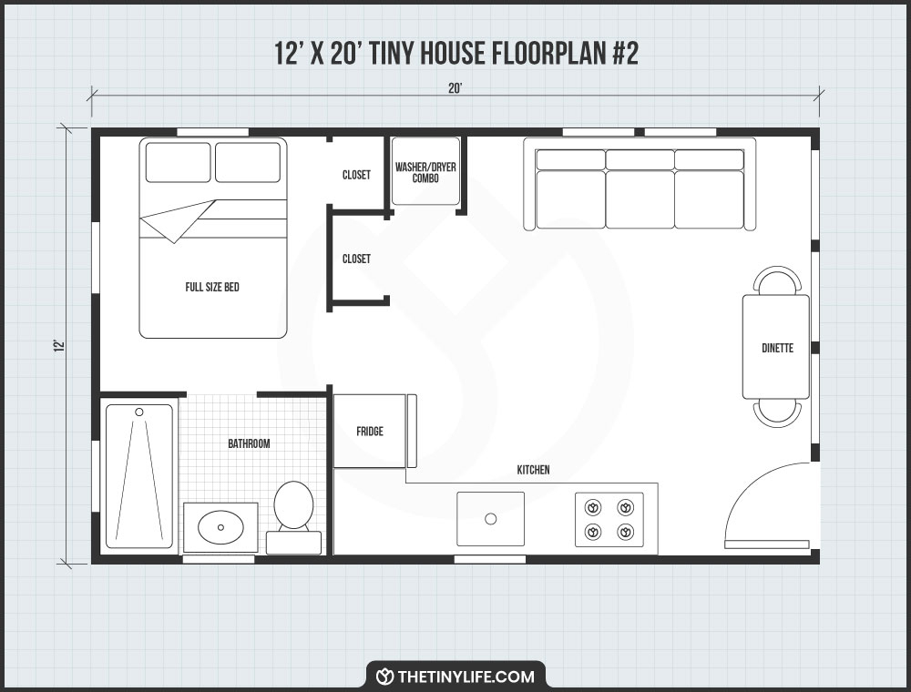 12 X 20 Tiny Home Designs Floorplans Costs And More The Tiny Life - Single Story 12X20 Tiny House Floor Plans