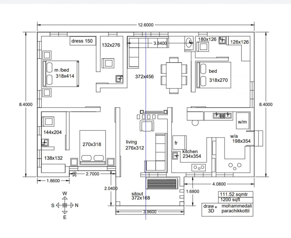 1200 Sq Ft 3BHK Modern Single Floor House And Free Plan 1 Home Pictures - Floor Plan 1200 Sq Ft House