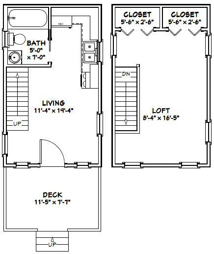 12x20 Tiny Houses PDF Floor Plans 452 Sq By ExcellentFloorPlans Tiny  - 12X20 House Floor Plans