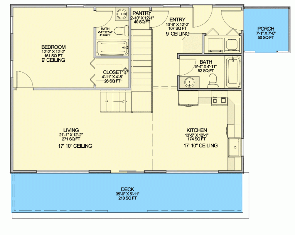 1300 Square Foot 2 Story Contemporary Home Plan With Natural Light  - 1300 Square Foot House Floor Plans