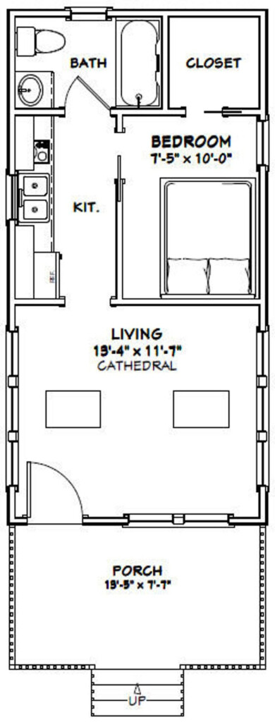 14x28 House 1 Bedroom 1 Bath 391 Sq Ft PDF Floor Plan Etsy Tiny House  - 14X28 Tiny House Floor Plans