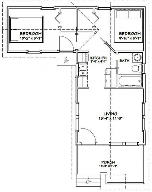 14x28 Tiny House 14X28H1F 521 Sq Ft Excellent Floor Plans  - 14X28 Tiny House Floor Plans