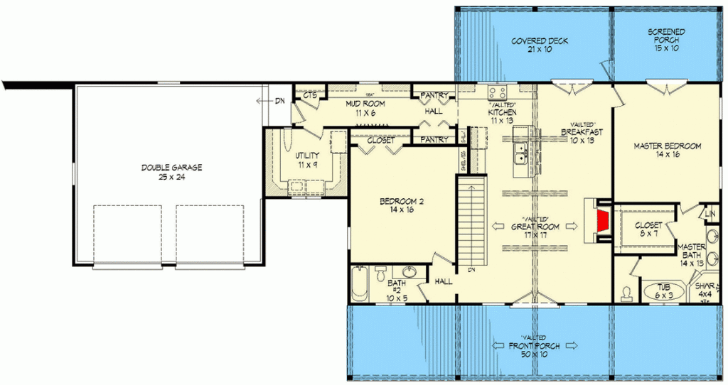 2 Bed Country Ranch Home Plan With Walkout Basement 68510VR  - Country Ranch House Floor Plans