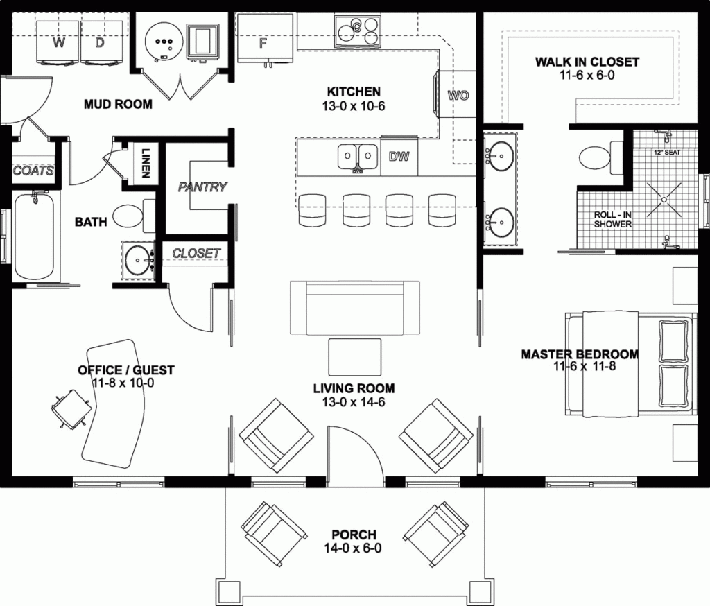 2 Bedroom House Plans Family Home Plans - Single Floor 2 Bedroom House Plans