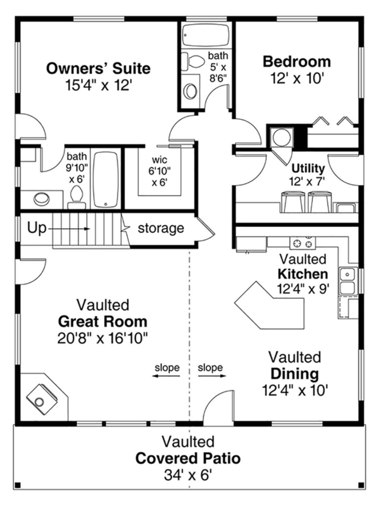 2 Bedroom House Plans Open Floor Plan With Garage Rudolph Tiffany - 2 Bedroom House Floor Plans With Garage