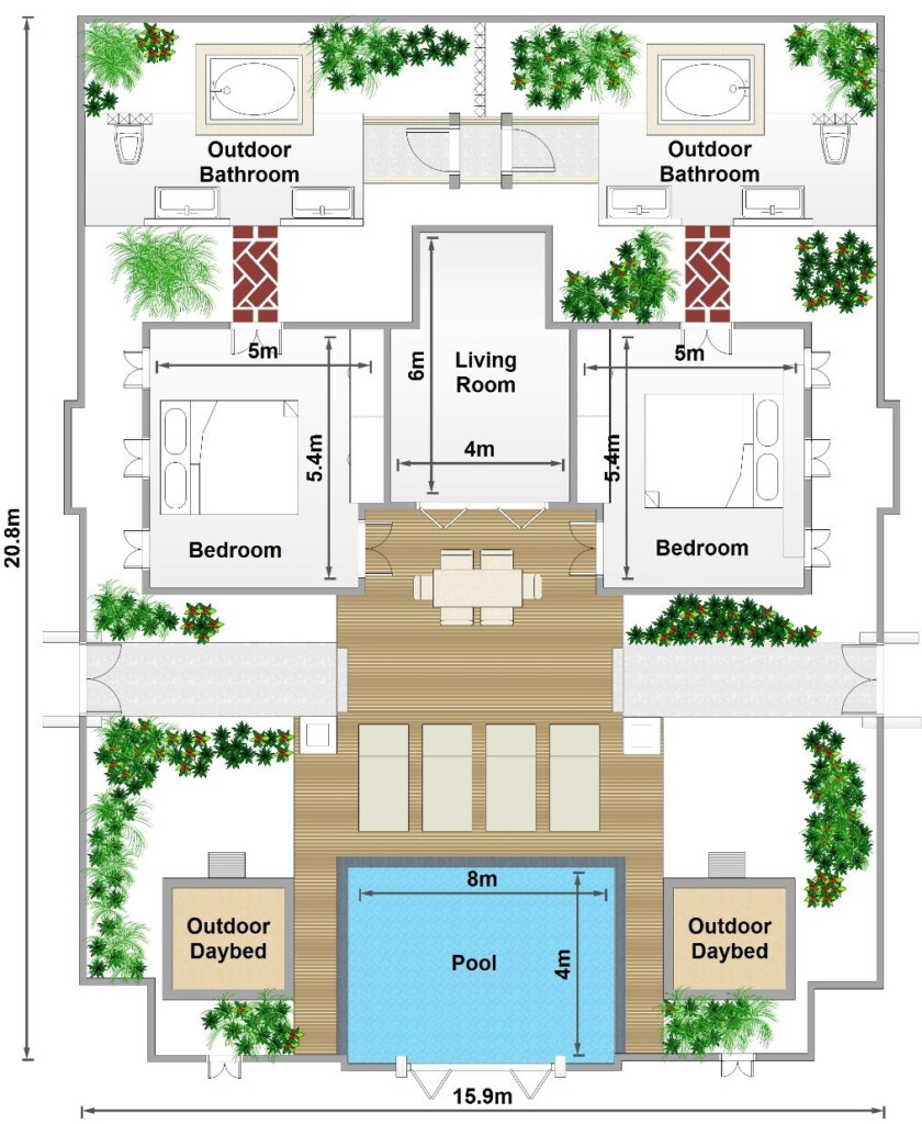 2 Bedroom Pool House Plans The Perfect Combination For Your Home  - 2 Bedroom Pool House Floor Plans