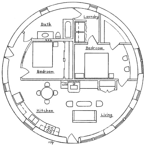 2 Bedroom Roundhouse Natural Building Blog - Floor Plan Round House