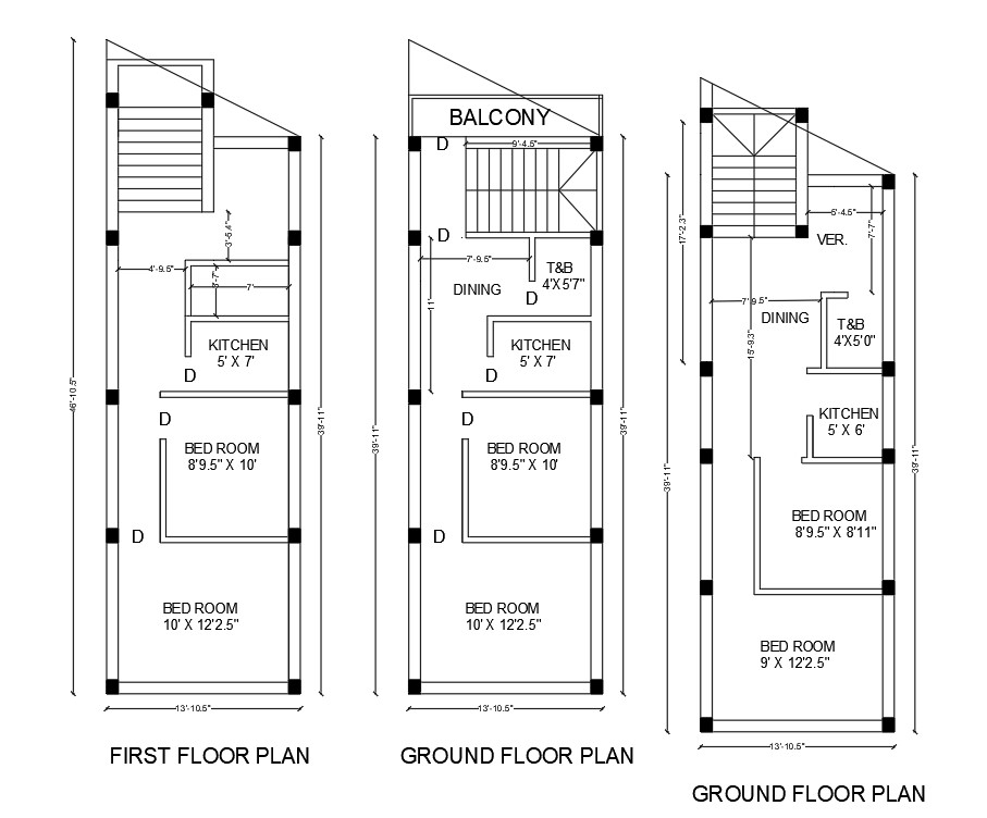 2 BHK Row House Floor Plan AutoCAD File Cadbull - 2 Storey Row House Floor Plan