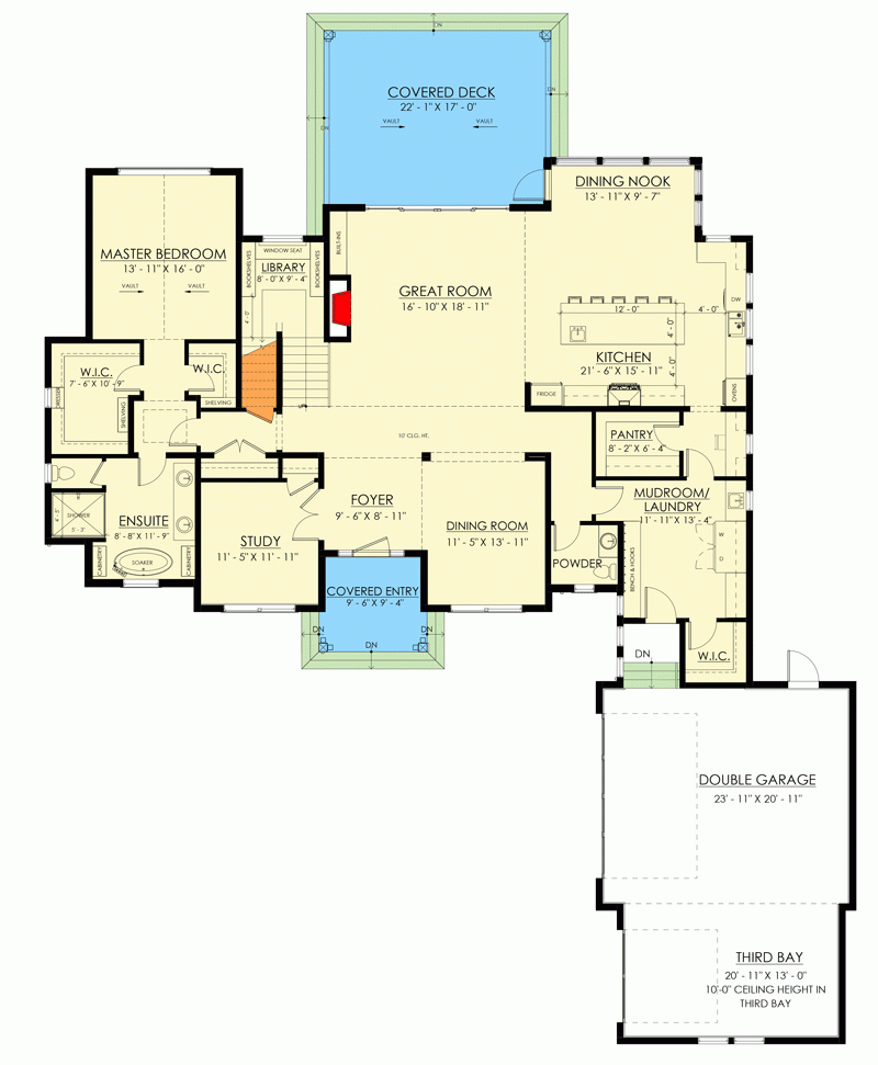 2 Story Transitional House Plan With Main Floor Master Bedroom  - House Plans Master On Second Floor