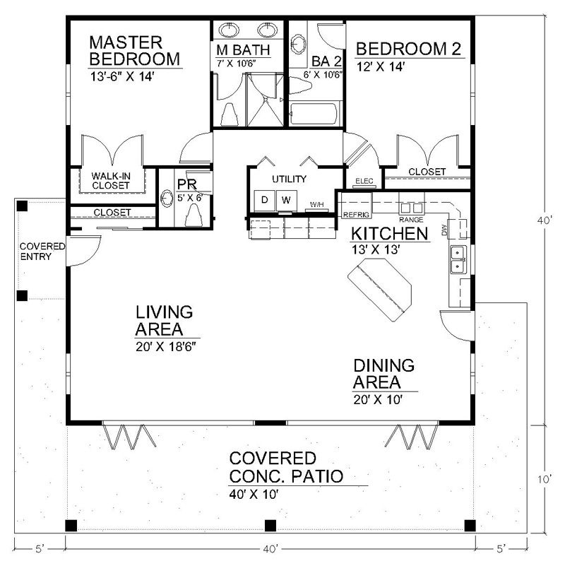 20 2 Bedroom House Plans Open Floor Plan MAGZHOUSE - 2 Bedroom House Floor Plans Open Floor Plan