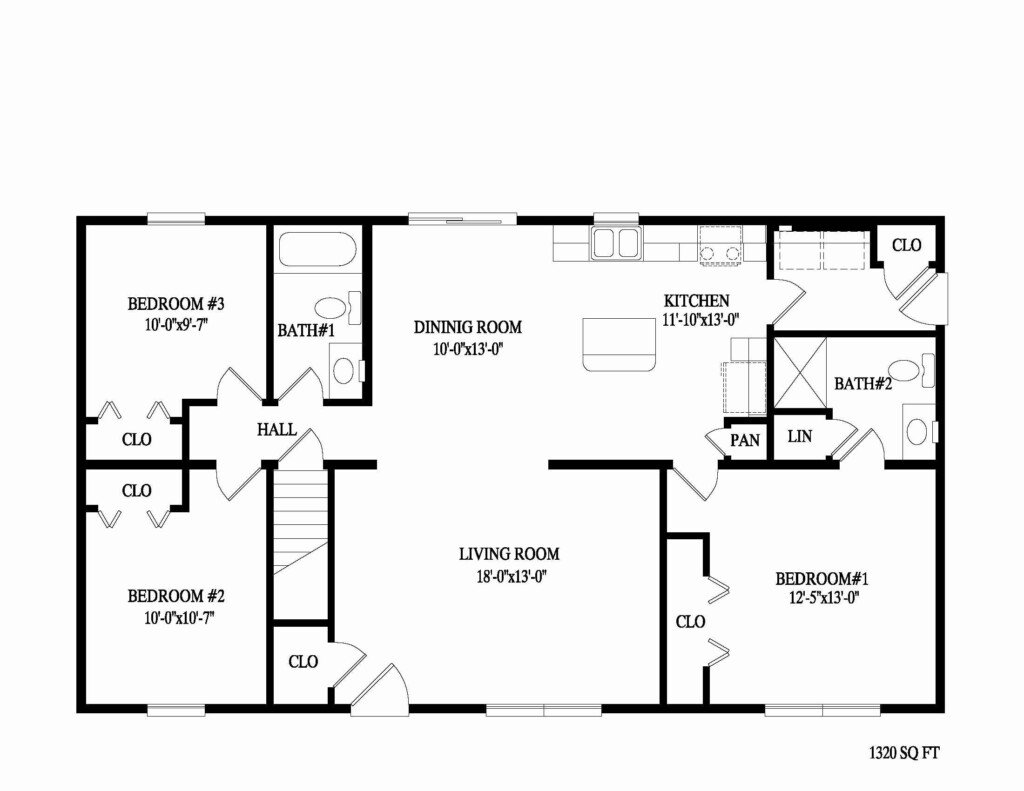 20 3 Bedroom Ranch House Plans New Concept  - 3 Bedroom 2 Bath Ranch House Floor Plans