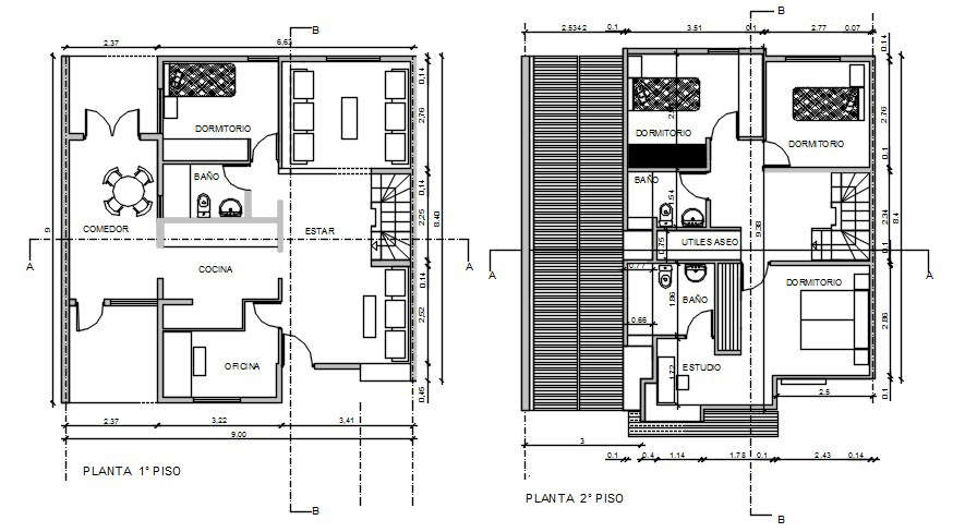 200 Square Meter House Ground Floor And First Floor Plan DWG File Cadbull - Floor Plan For 200 Sqm House