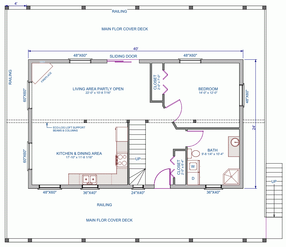 24 X 40 House Floor Plans With Loft Joy Studio Design Gallery Best  - House Floor Plans 24 X 40