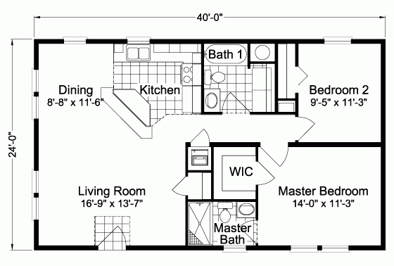 24 X 40 House Plans - House Floor Plans 24 X 40