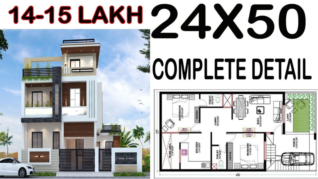 24 X 50 House Plan With Carparking 24 By 50 House Map 24 50 Ghar  - 24 X 50 House Floor Plans