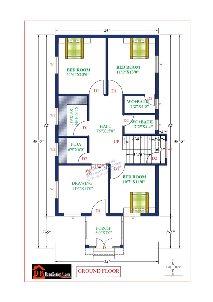 24X50 Affordable House Design DK Home DesignX - 24 X 50 House Floor Plans