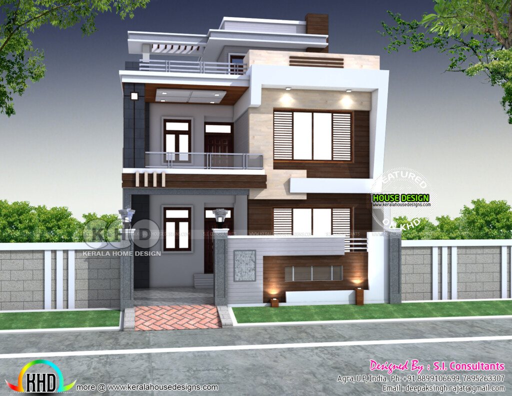 28 x 60 Modern Indian House Plan Kerala Home Design And Floor Plans  - 28 X 60 House Floor Plans