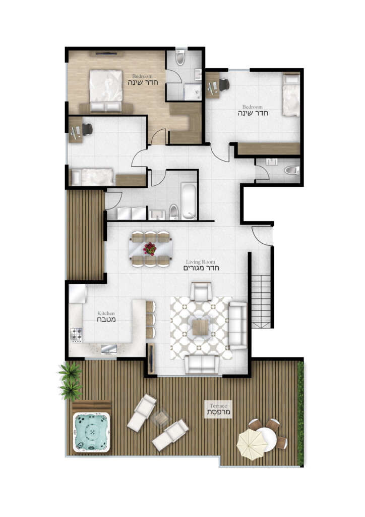 2d Furniture Floorplan Top Down View PSD 3D Model CGTrader - House Floor Plan With Furniture