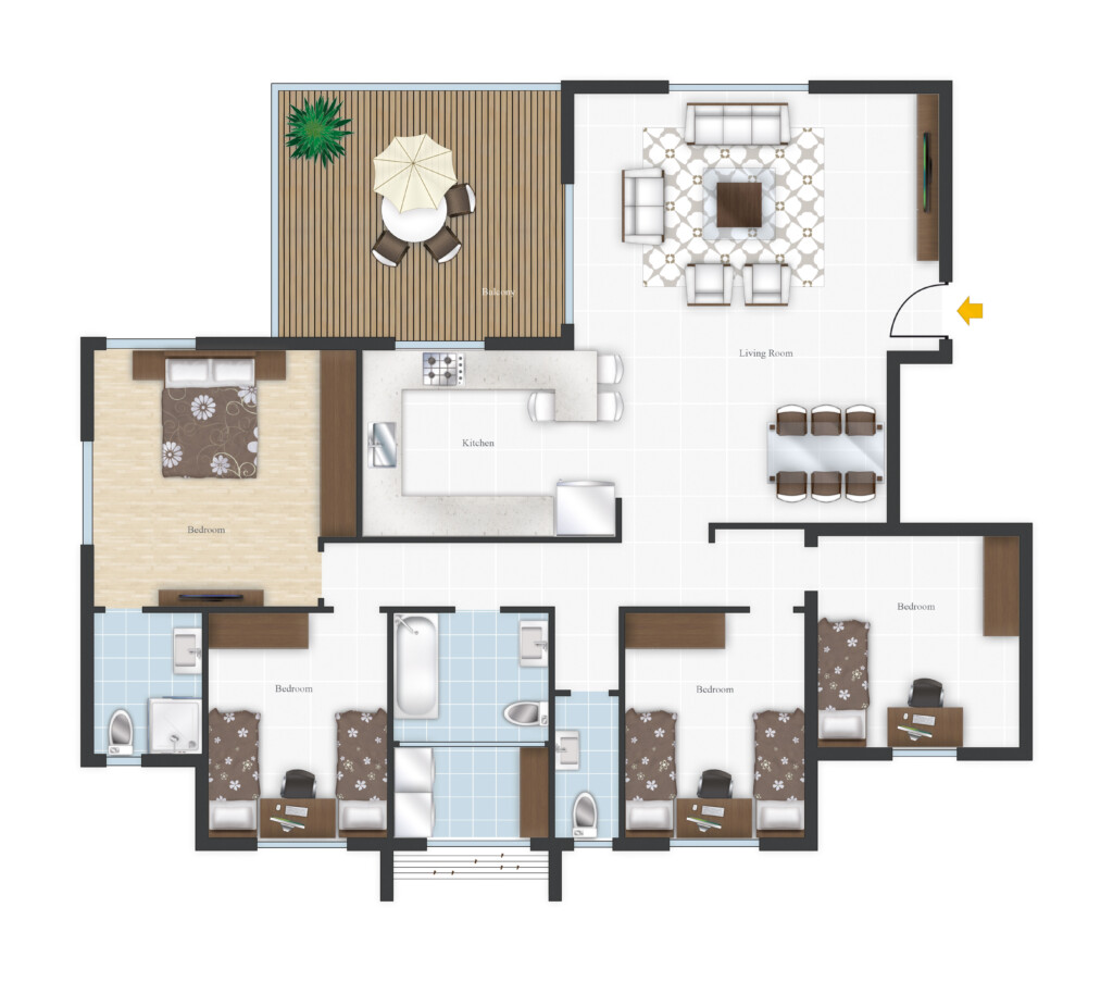 2d Furniture Floorplan Top Down View Style 3 PSD 3D Model CGTrader - House Floor Plan With Furniture