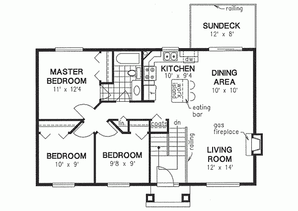 3 Bedroom 1000sq Ft Residential Building Plan - 1 000 Square Foot House Floor Plans