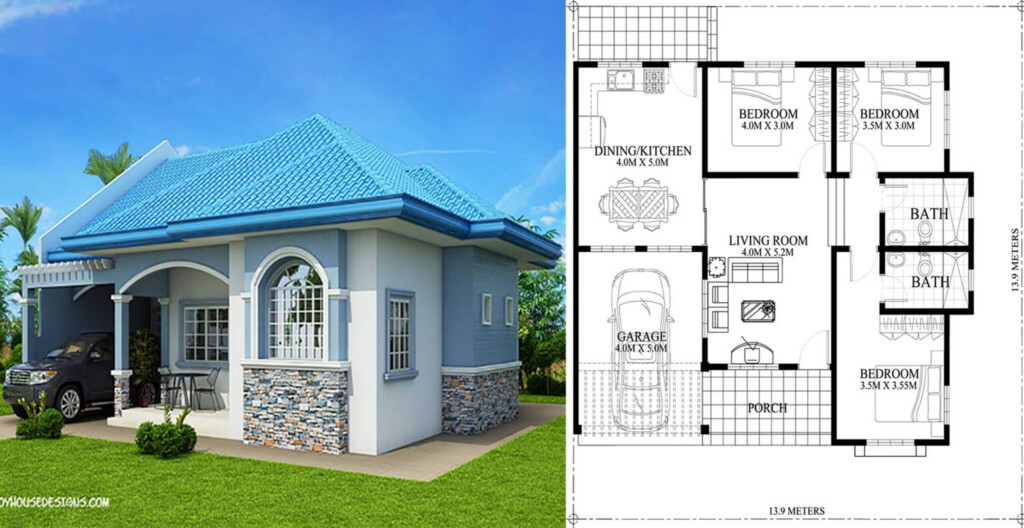 3 Bedroom Bungalow Floor Plan Philippines 3 Bedroom Bungalow Floor  - Bungalow House With Floor Plan In The Philippines