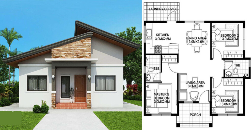 3 Bedroom Bungalow Floor Plan With Dimensions Viewfloor co - Bungalow House Floor Plan With 3 Bedrooms