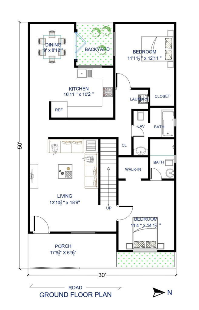 30 50 House Plans Architego - 30 X 50 House Floor Plans