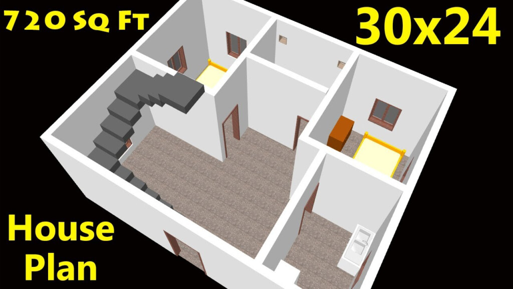 30 x24 House Plan 720 Sq Ft 2 Bedroom House Plan 2021 YouTube - 720 Square Feet House Floor Plan