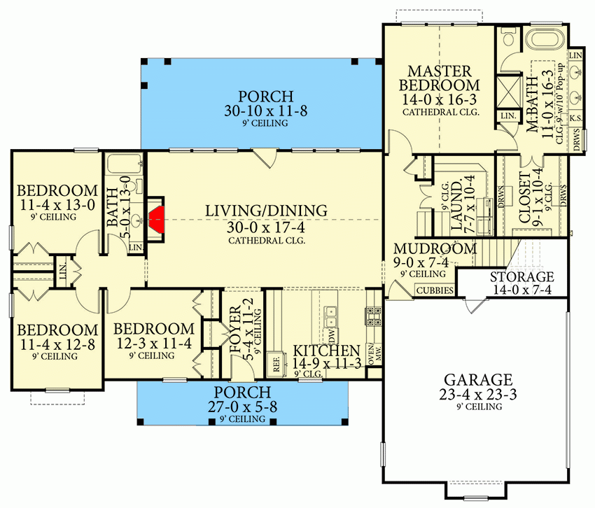 4 Bed One Story Modern Farmhouse Plan With Mudroom With Built in  - House With Mudroom Floor Plans