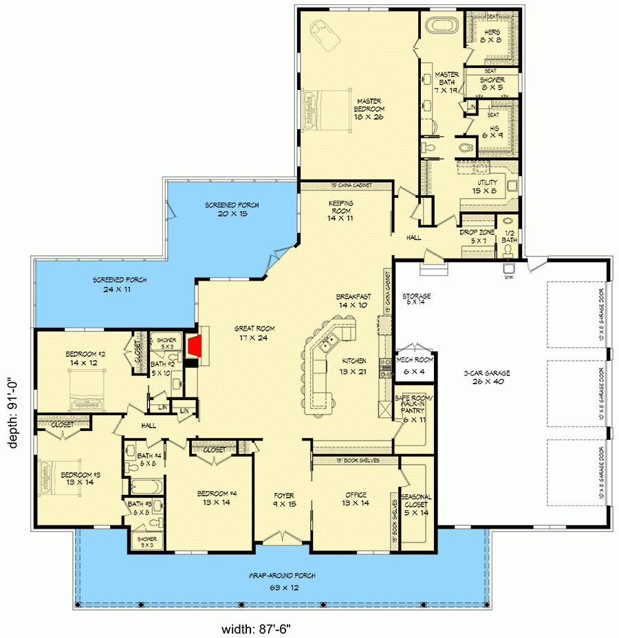 4 Bedroom Ranch House Floor Plans - Floor Plans For A 4 Bedroom Ranch House