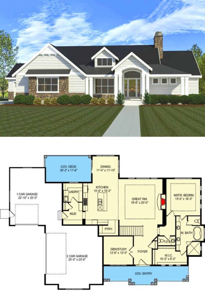 4 Bedroom Single Story New American Home With Open Concept Living  - New American House Floor Plans