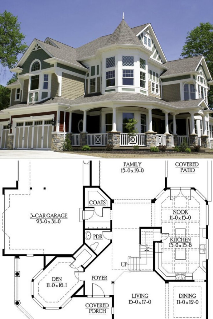 4 Bedroom Two Story Luxurious Victorian Home Floor Plan Victorian  - Victorian House Floor Plan