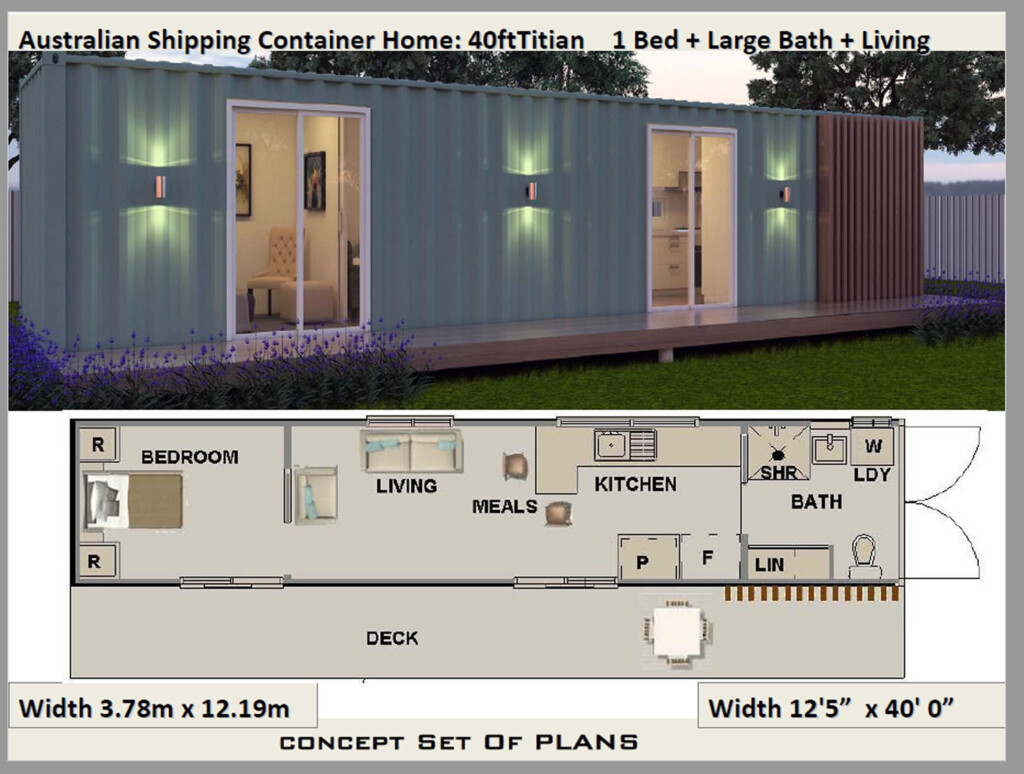 40 foot shipping container home plan titian 40ft - Storage Container House Floor Plans