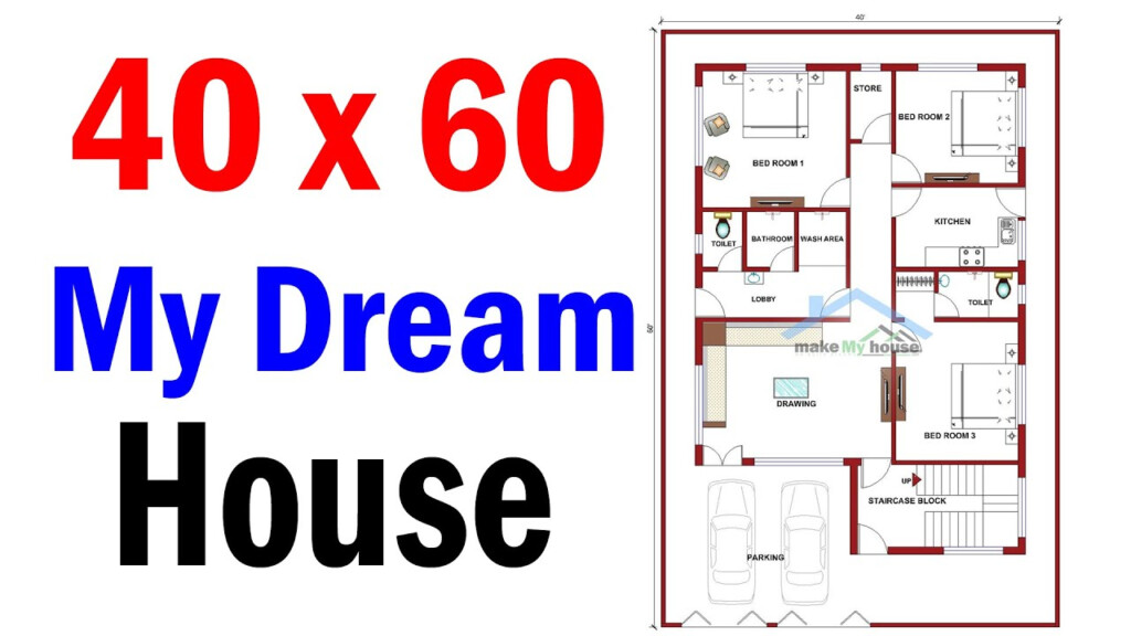 40 X 60 House Plan Best For Plan In 60 X 40 2BHK Ground Floor YouTube - 40 X 60 House Floor Plans