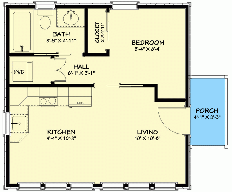 400 Square Foot Sun Filled Tiny House Plan 560004TCD Architectural  - 400 Square Foot House Floor Plans