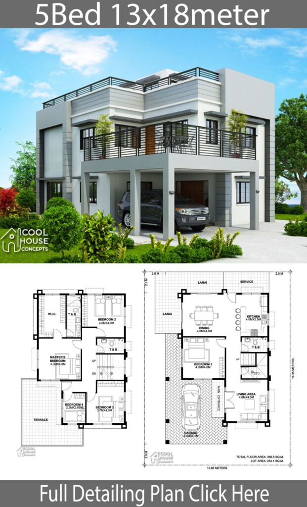 5 Bedroom Modern House Plans Home Inspiration - Modern 5 Bedroom House Floor Plans