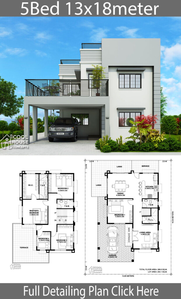 5 Bedroom Modern House Plans Home Inspiration - Modern 5 Bedroom House Floor Plans