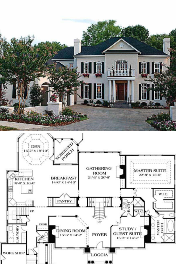 5 Bedroom Two Story Georgian Home With Twin Chimneys Floor Plan  - Georgian House Floor Plans