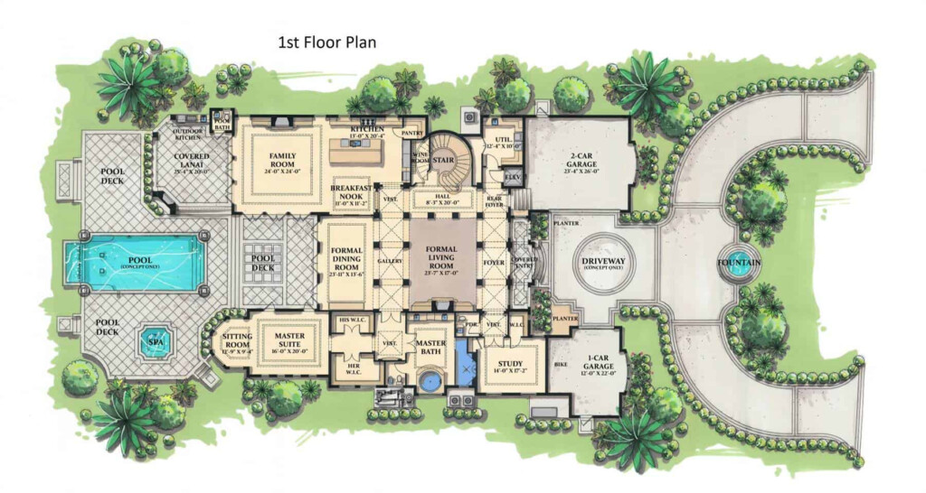 5 Bedroom Two Story Grand Royale Tuscan Style Home Floor Plan Home  - 5 Bedroom Two Story House Floor Plans