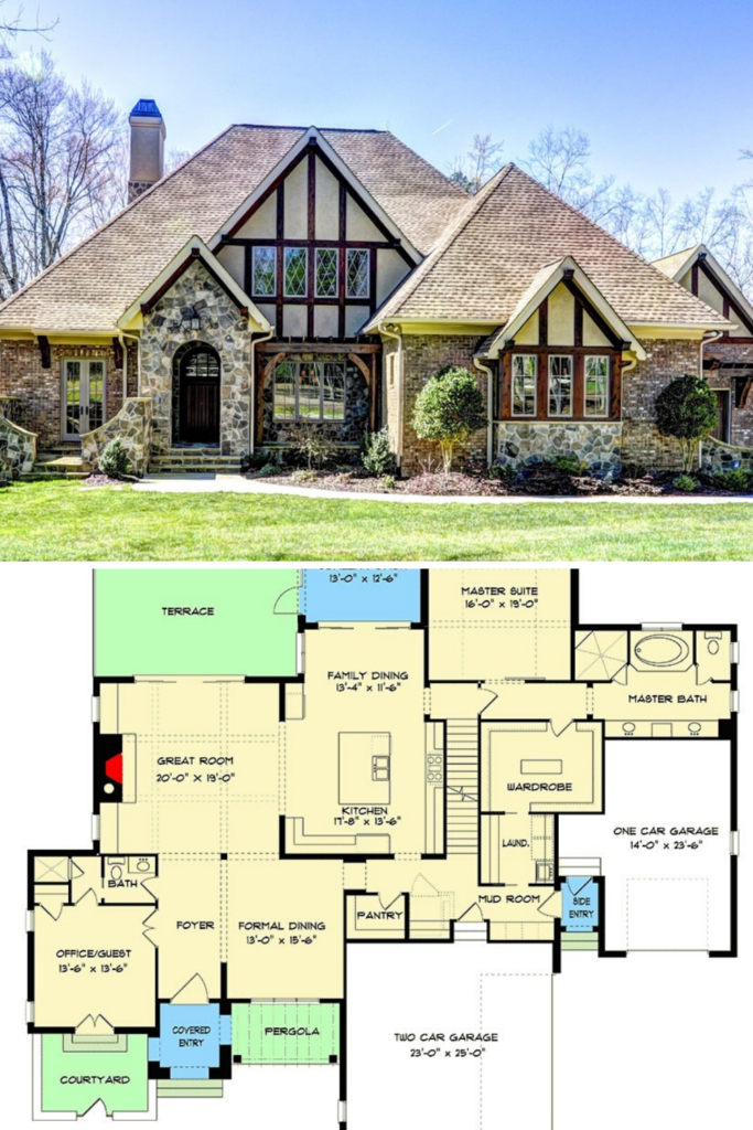 5 Bedroom Two Story Tudor Style Home With Optional Lower Level Floor  - Tudor Manor House Floor Plan