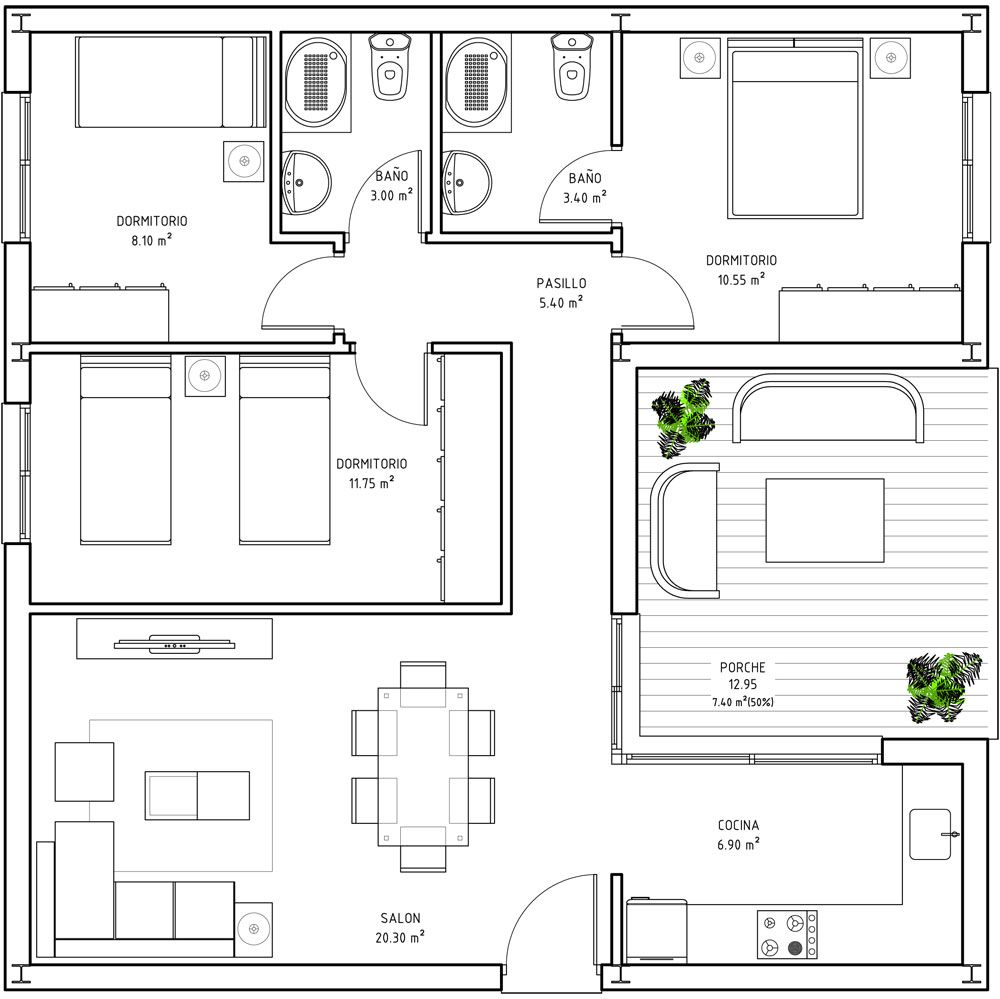 80 Sqm Floor Plan - 80 Sqm House Floor Plans