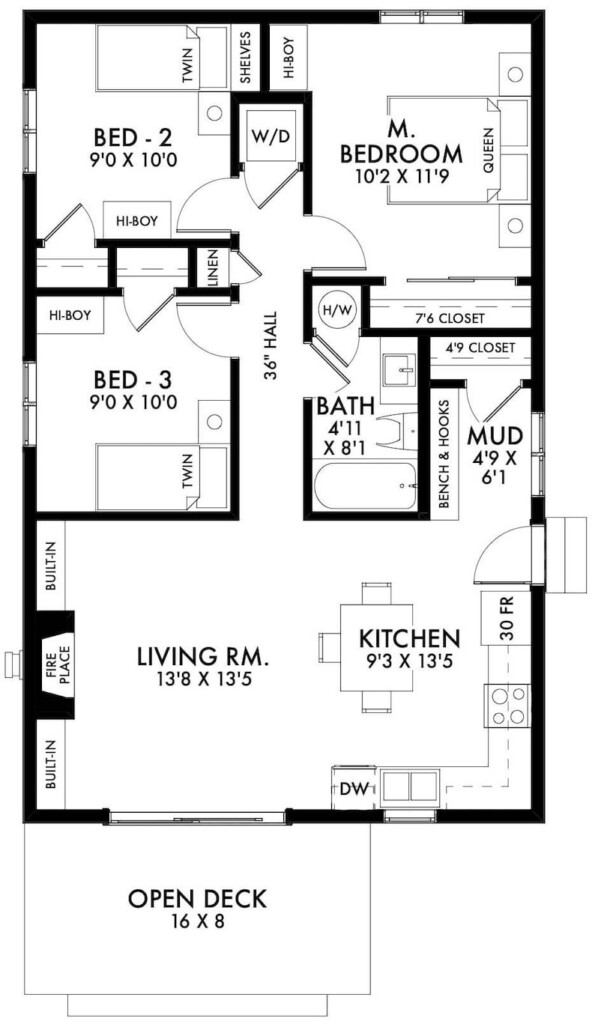 900 SF 3 Bedroom 1 Bath Small House Plan PDFs CAD Files Etsy - 900 Sf House Floor Plans