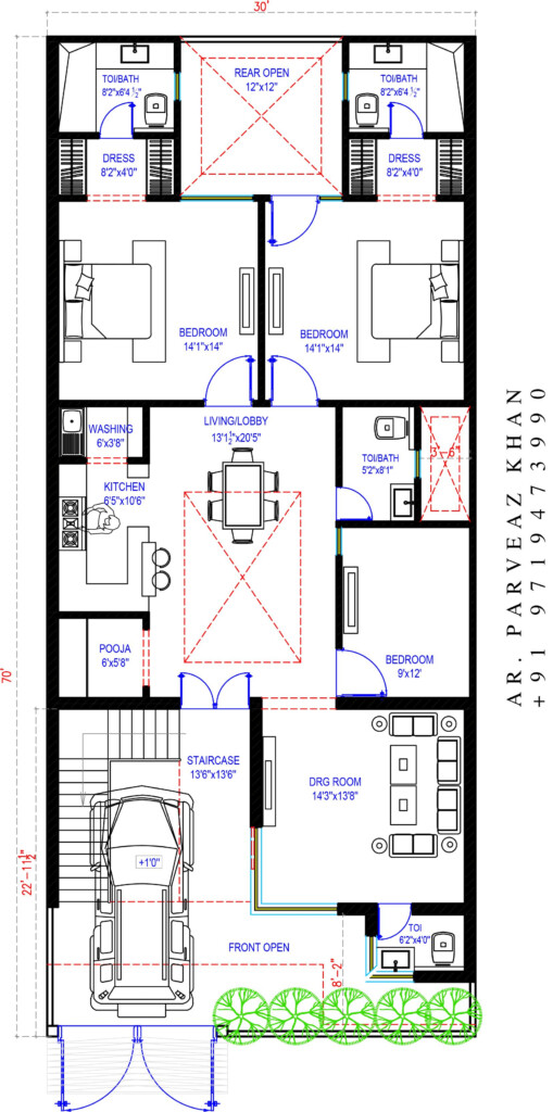 94 Charming 30 70 House Plan East Facing For Every Budget - 30X70 House Floor Plans